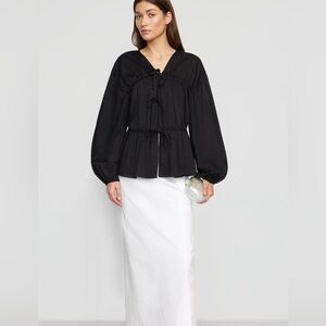 Modern Citizen Hira organic Tie Front Blouse Top 3/4 Sleeve, Cotton
Size Large